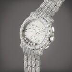 Happy Sport Chrono, Reference 283582-1004 | A white gold and diamond-set chronograph wristwatch with mother of pearl dial, date and bracelet | Circa 2009