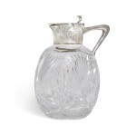 A silver-mounted cut glass decanter, Grachev, St Petersburg, 1899-1908