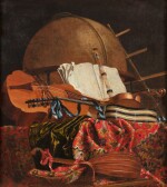 Still life with a globe and musical instruments