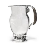 A Danish silver Grapevine pattern pitcher, No. 407B, Georg Jensen Silversmithy, Copenhagen, 1945-77