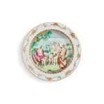 A Chinese Export 'Judgement of Paris' Plate, Qing Dynasty, Qianlong Period, circa 1745