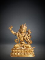 A Gilt Copper Alloy Figure of Manjushri, Tibeto-Chinese, 18th Century