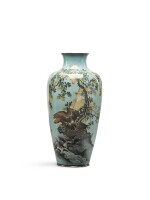 A large hexagonal cloisonne enamel vase | Signed Ota | Meiji period, late 19th century