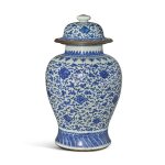 A Chinese Blue and White 'Lotus' Baluster Vase and Cover, 19th / 20th Century  | 十九 / 二十世紀 青花纏枝蓮紋蓋瓶