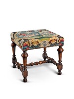 A Queen Anne walnut stool, early 18th century