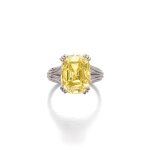 Fancy Vivid Yellow diamond ring | 豔彩黃色鑽石戒指