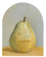 Pear with Arched Gray Background