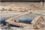 Katsushika Hokusai (1760-1849) | Old View of the Pontoon Bridge at Sano in Kozuke Province (Kozuke Sano funabashi no kozu) | Edo period, 19th century  