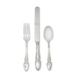 American Silver Broom Corn Pattern Flatware Set, Tiffany and Co., New York, Early 20th Century