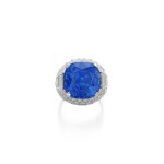 Impressive sapphire and diamond ring, 'Trombino' | 寶格麗 藍寶石及鑽石 'Trombino' 戒指