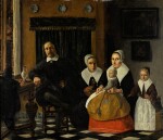 Portrait of a family in an interior