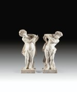 ITALO-FLEMISH, 17TH CENTURY | A PAIR OF MARBLE ATLANTES OF HERCULES AND IPHICLES