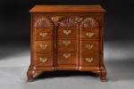 The Important Lieutenant Colonel Caleb Gardner Chippendale Block-and-Shell-Carved and Figured Mahogany Block-Front Chest of Drawers, Attributed to John Townsend (1733-1809), Newport, Rhode Island, Circa 1788