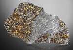 Seymchan Meteorite | Large Format Complete Slice Of A Seymchan Meteorite — Extraterrestrial Gemstones In Natural Metallic Matrix