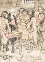 Arthur Rackham | Original illustration for The Vicar of Wakefield (I found the prisoners very merry)