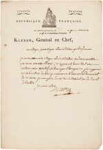Kléber | Letter signed as Commander of the French Army in Egypt, 1799