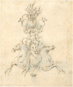 Study for a table ornament with putti riding hippocamps     