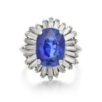Sapphire and diamond ring, circa 1970