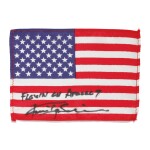 [APOLLO 9]. FLOWN ON APOLLO 9. UNITED STATES OF AMERICA FLAG FROM THE COLLECTION OF RUSSELL SCHWEICKART