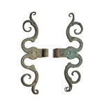 Pair of Wrought Iron Rams Horn Hinges, Southeastern Pennsylvania, 18th Century