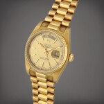 Day-Date, Reference 18038 | A yellow gold wristwatch with day, date and bracelet | Circa 1982