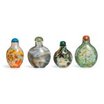 Four glass snuff bottles, Qing dynasty, 19th century | 清十九世紀 料器鼻煙壺一組四件