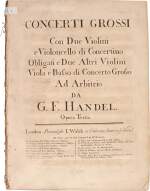 G.F. Handel. Concerti Grossi, Op.3 [HWV 312-317], complete parts, Smith no.5, c.1752