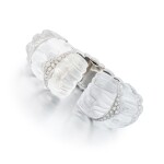 David Webb | Bracelet cristal de roche and diamond | Rock crystal and diamond bracelet