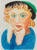 David Hockney 大衛·霍克尼 | Celia with Green Hat 西莉亞戴綠帽