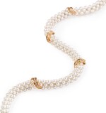 Cartier, Cultured pearl and diamond necklace [Collier perles de culture et diamants]