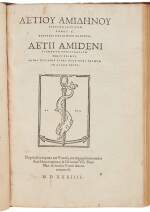  Aetius Amidenus, Biblion iatrikon tomos a, Venice, Aldus, 1534, near-contemporary French calf