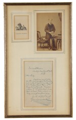 DICKENS, CHARLES |  Autograph letter signed ("Charles Dickens"), to George Dolby, in which he rather whimsically writes about inclement weather, with bookplate and carte-de-visite 