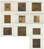 Landscape and figures, ink and color on silk, album of ten leaves | 李唐(款)、巨然(款)等 仿宋人山水人物 設色絹本 十開冊