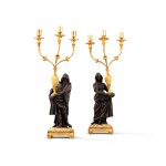 A pair of giltwood three-light candelabra, North Europe, late 18th century | Paire de candélabres à trois lumières en bois doré, travail d'Europe du nord, fin XVIIIe siècle