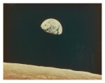 [APOLLO 8] EARTHRISE, AS PHOTOGRAPHED FROM THE APOLLO 8 CM. VINTAGE LARGE FORMAT PHOTOGRAPH, 24 DECEMBER 1968.