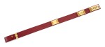 Red leather and gold plated hardware belt, Collier de chien 75, Hermès, 1990