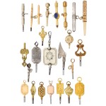 A collection of 37 watch keys  Largely 19th century