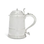 An American Silver Tankard with the Wolcott Arms, William Cowell, Sr., Boston, circa 1730