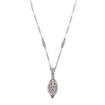 Diamond and Seed Pearl Watch-Pendant Necklace | 鑽石配珍珠項鏈錶