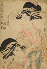 Kitagawa Utamaro (1754-1806) | The courtesans Hanamurasaki and Tagasode | Edo period, 19th century
