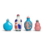 Four glass snuff bottles, 19th - 20th century |  十九至二十世紀 料器鼻煙壺一組四件