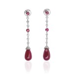 PAIR OF RUBY AND DIAMOND EARRINGS, MICHELE DELLA VALLE