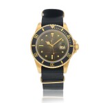 'Nipple Dial' Submariner, Ref. 16808  Yellow gold wristwatch with date and color changed dial   Circa 1981