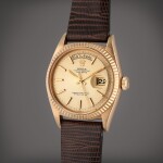 Reference 1803 Day-Date | A rare pink gold automatic wristwatch with day and date, Circa 1963