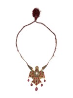A gem-set gold bird-form pendant, India, probably Deccan, 19th century