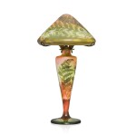 'Ferns' vase lamp and shade, circa 1905-1908