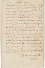 King Charles I | Autograph letter signed, to Prince Rupert, ordering his exile, 14 September 1645