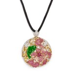 Jadeite, Gem-Set and Diamond Pendent Necklace / Brooch | 天然翡翠 配 寶石 及 鑽石 項鏈 / 胸針