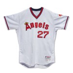 1965 Angels Turn-Back-The-Clock Game-Used Jersey: #27 Mike Trout
