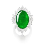 Jadeite and Diamond Ring  | 天然翡翠 配 鑽石 戒指